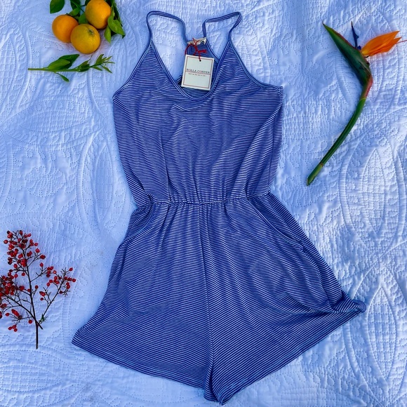 Striped Navy and White Romper, Cute and Comfy!!! - Picture 6 of 8